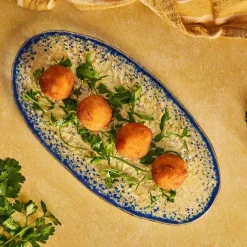 Turkish Tableware Tableware Brands^Cobalt Blue Rim Glass Serving Tray, 34x17cm