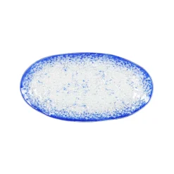 Turkish Tableware Tableware Brands^Cobalt Blue Rim Glass Serving Tray, 26x14cm