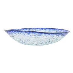 Turkish Tableware Crockery & Dinnerware|Bowls^Cobalt Blue Rim Glass Serving Bowl, 25cm