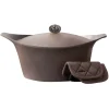 Cookut Pots & Pans^Lightweight Non-Stick Dutch Oven with Pot Holders, Taupe, BPA-Free