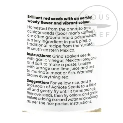 Cool Chile Co Ingredients Brands|Mexican Ingredients^Achiote Seeds / Annatto Seeds, 80g