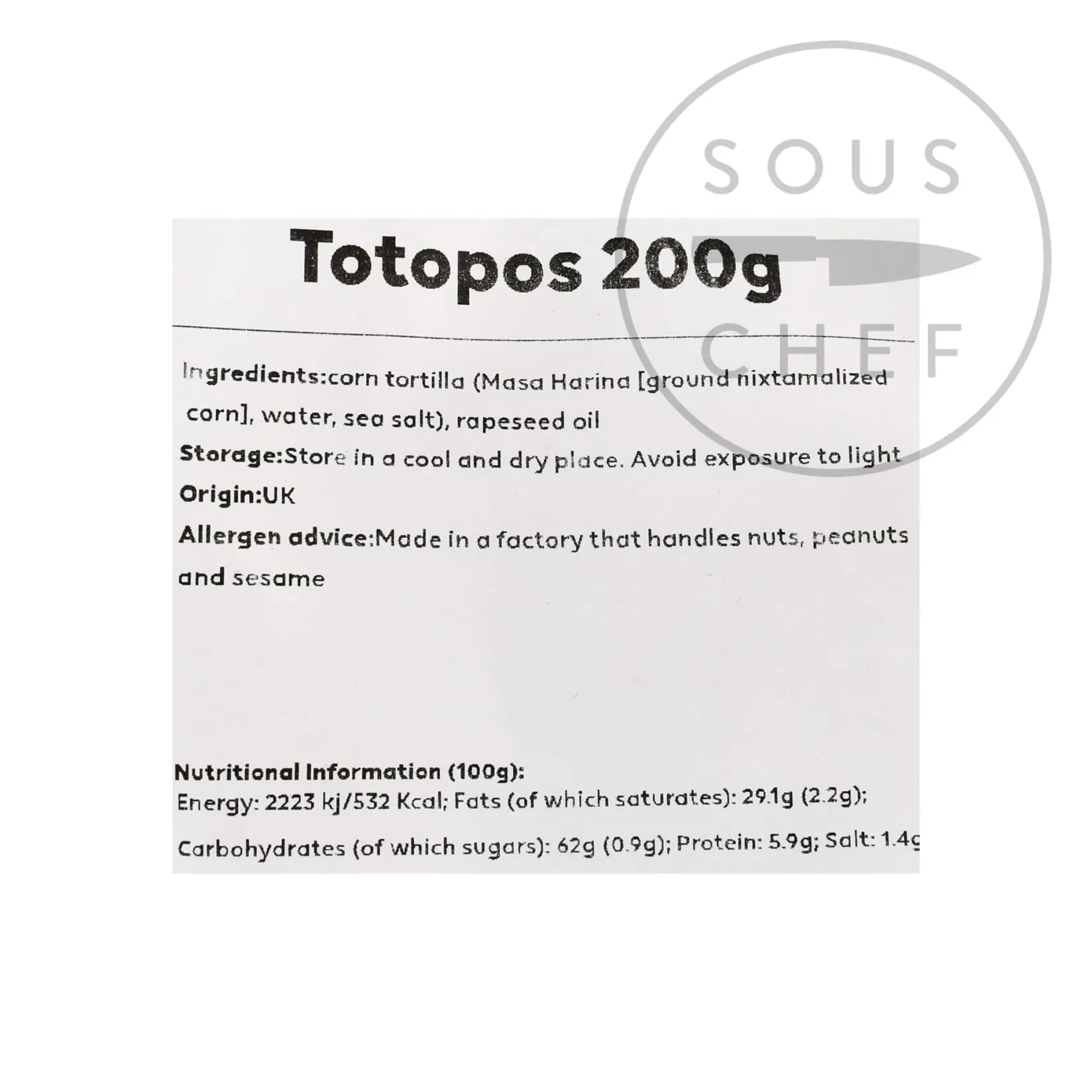Cool Chile Co Ingredients Brands|Snacks^Fresh Totopos Tortilla Crisps, 200g