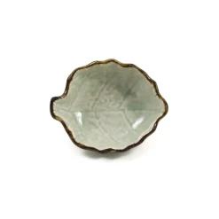 Kiji Stoneware & Ceramics Tableware Brands|Japanese Ingredients^Cream & Pale Green Leaf Dish, 9.8cm