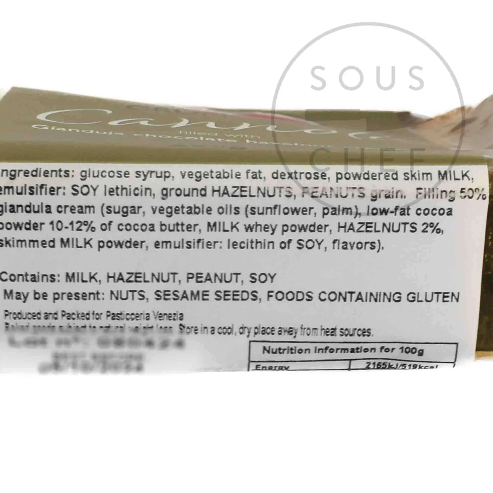 Dolciaria Cerasani SRL Ingredients Brands|Cakes & Bakery^Crunchy Cannoli with Gianduja Cream, 200g