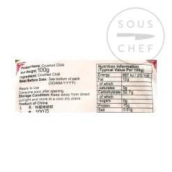 ZF Chinese Ingredients|Herbs & Spices^Crushed Chilli Flakes, 100g