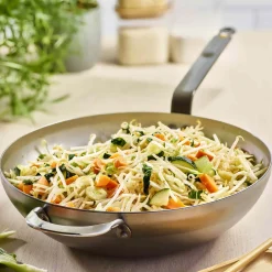 De Buyer Pots & Pans^Mineral B Flat Base Wok, 32cm