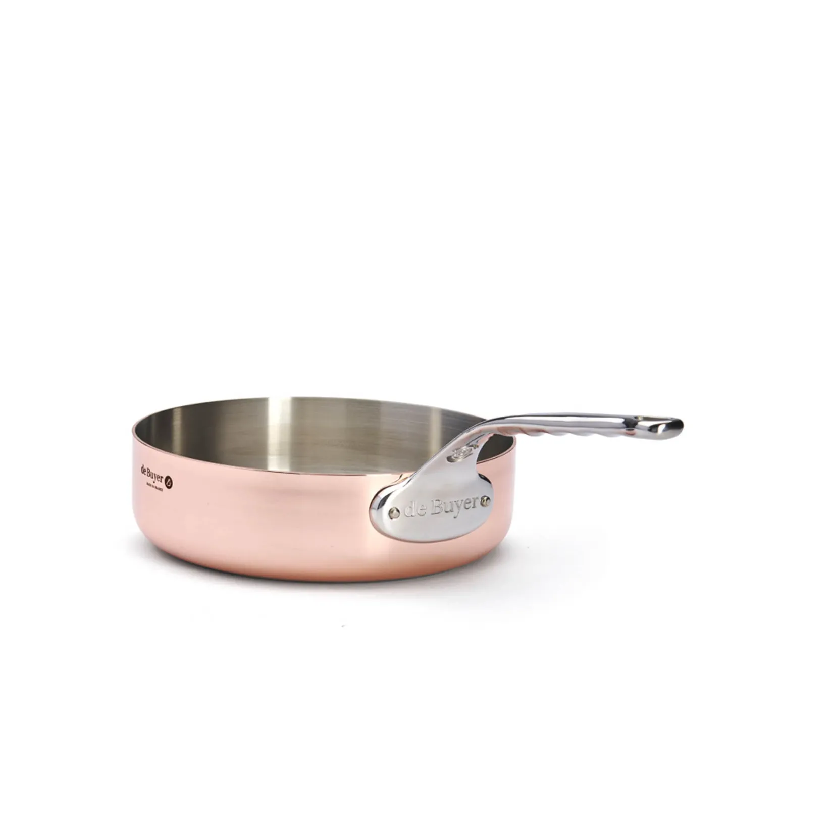 De Buyer Pots & Pans^Prima Matera Copper Saute Pan with Stainless Steel Handle, 24cm