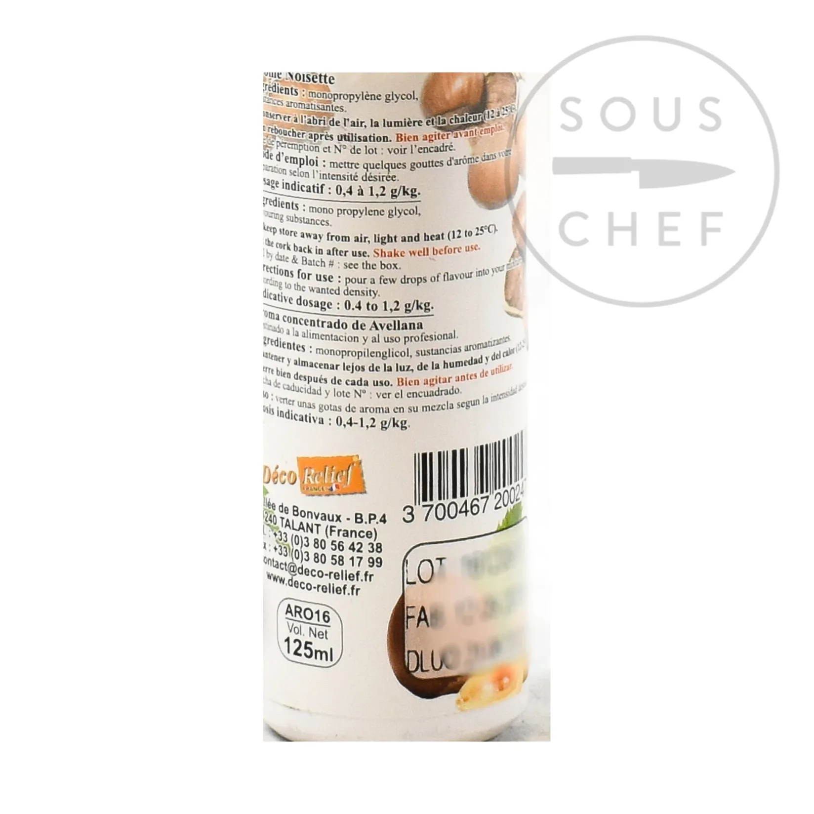Deco Relief Ingredients Brands|Baking Ingredients^Concentrated Hazelnut Flavour, 125ml