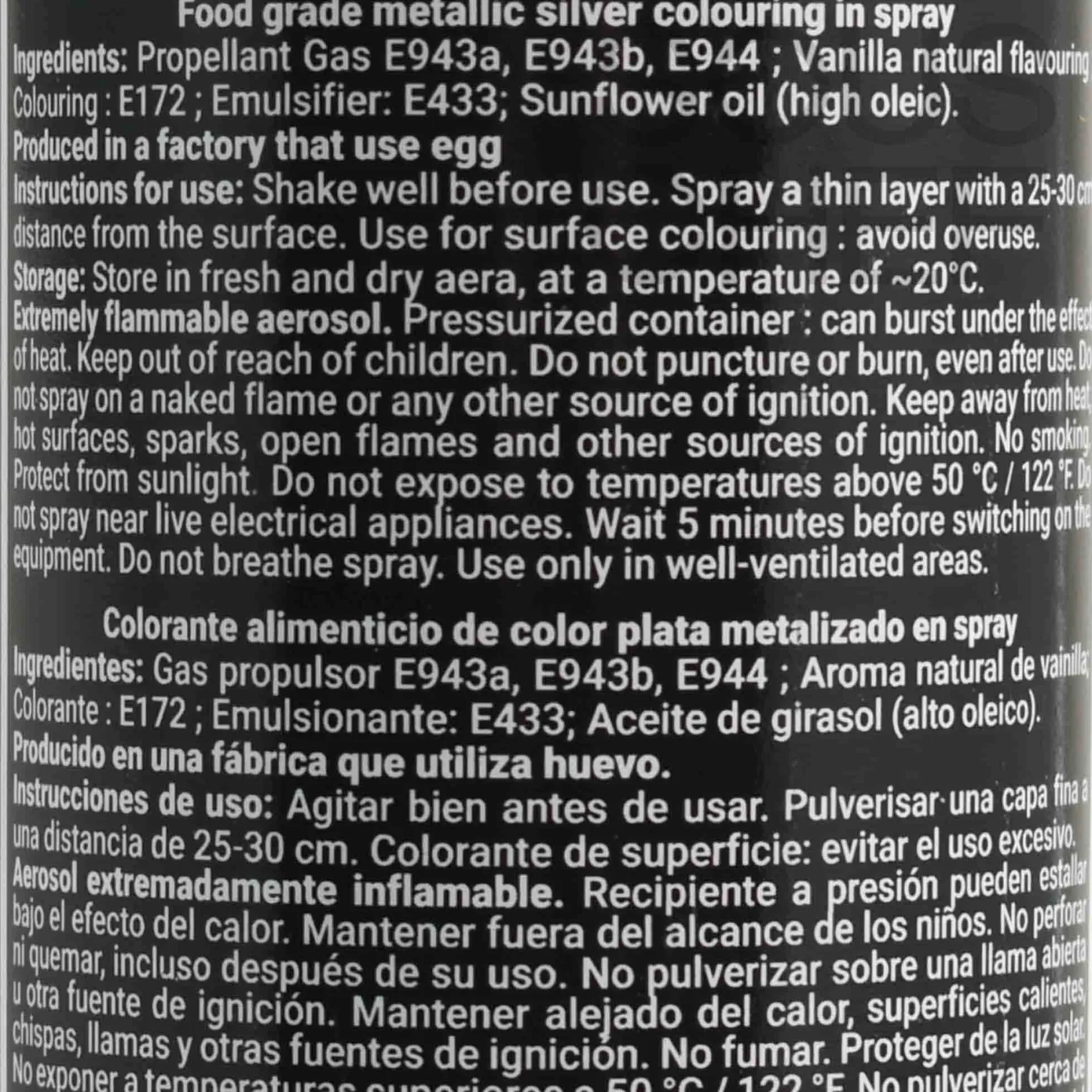 Deco Relief Ingredients Brands|Baking Ingredients^Metallic Silver Spray, 300ml