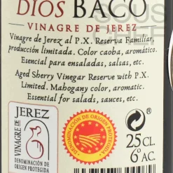 Dios Baco Ingredients Brands|Spanish Ingredients^Sherry Vinegar With Pedro Ximenez, 250ml