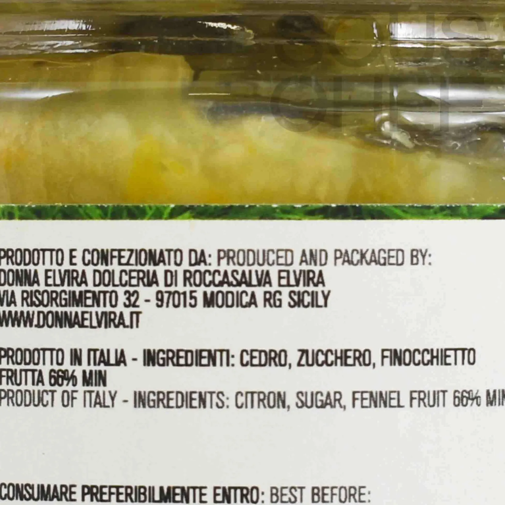 Donna Elvira Italian Ingredients|Jam, Honey & Spreads^Citron and Fennel Marmalade, 210g