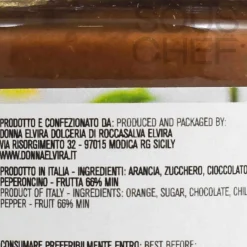 Donna Elvira Ingredients Brands|Italian Ingredients^Orange Chocolate and Chilli Marmalade, 210g