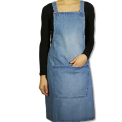 Dutchdeluxes Kitchen Textiles & Clothing^Denim Suspender Apron in Blue