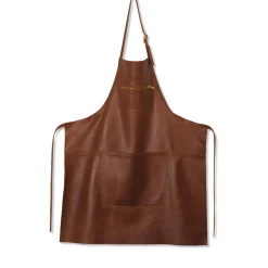 Dutchdeluxes Kitchen Textiles & Clothing^Leather Zipper Apron in Classic Brown