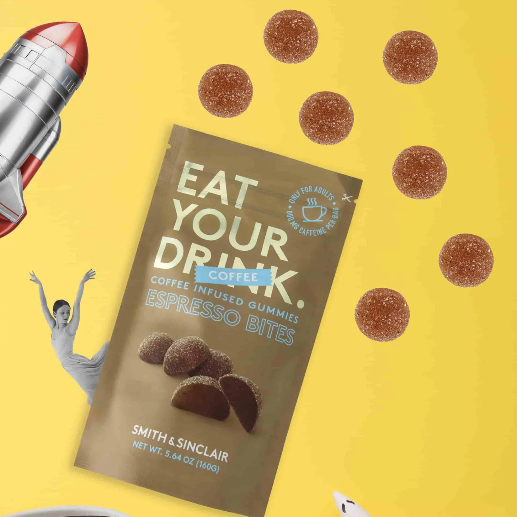 Smith & Sinclair Chocolate & Sweets|Ingredients Brands^Eat Your Drink Caffeinated Espresso Bites Jelly Sweets, 160g