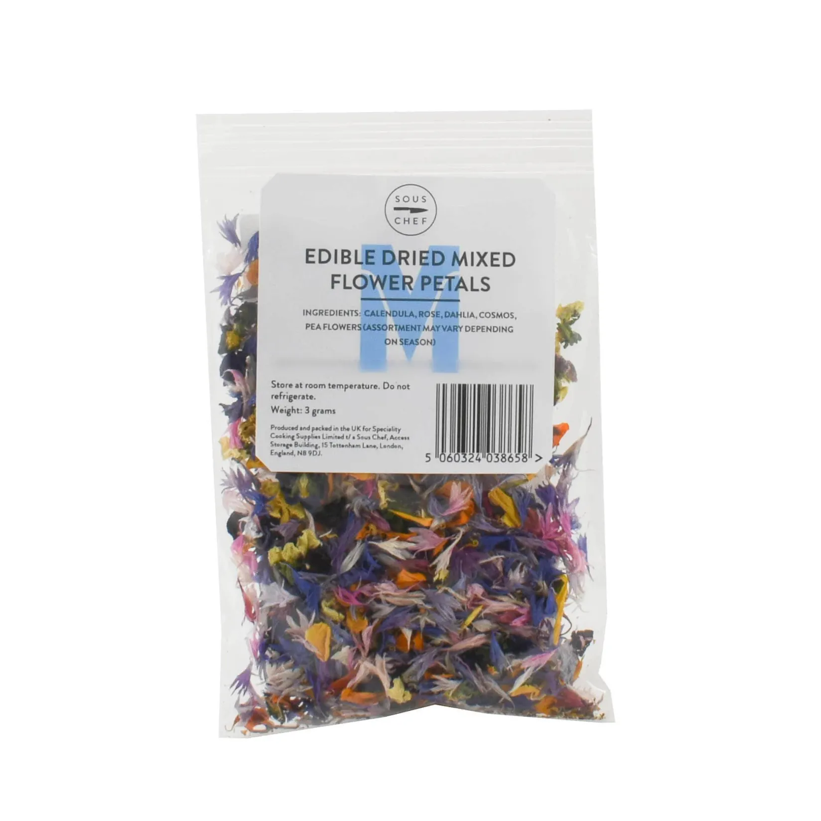 Sous Chef Ingredients Brands|Baking Ingredients^Edible Dried Mixed Flower Petals, 3g