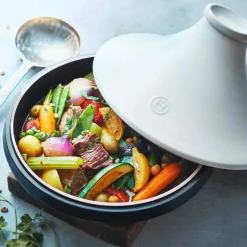 Emile Henry French Ingredients|Pots & Pans^Delight Black & White Ceramic Induction Tagine