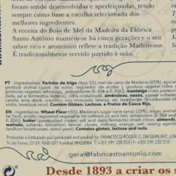 Santo Antonio Ingredients Brands|Chocolate & Sweets^Fabrica Madeira Sugarcane Honey Cake, 450g