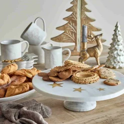 Bloomingville Tableware Brands^Fenya Star White Marble Cake Stand, 30cm