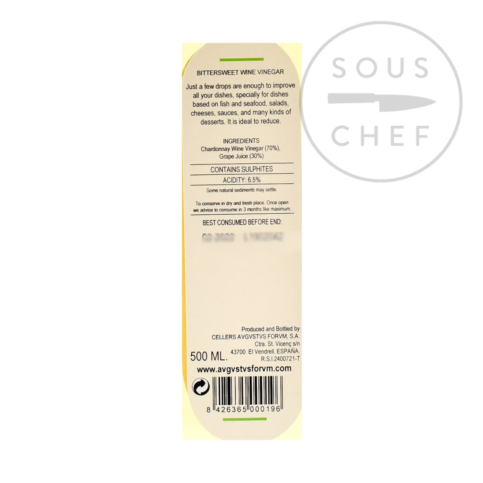 Forvm Spanish Ingredients|Oil, Vinegar & Dressings^Chardonnay Vinegar, 500ml