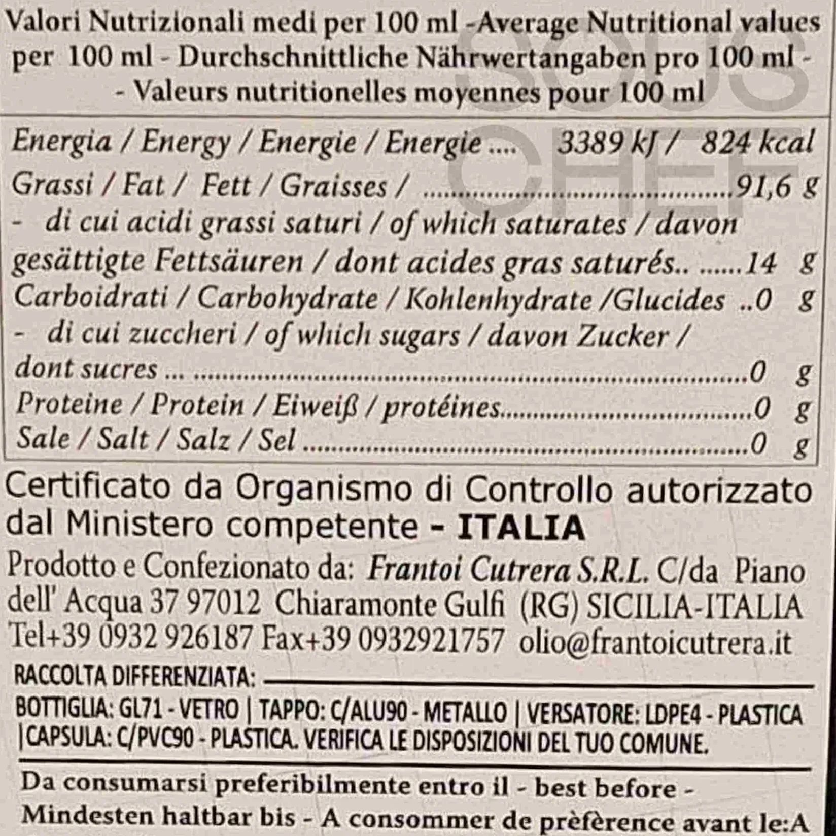 Frantoi Cutrera Ingredients Brands|Italian Ingredients^Moresca Monocultivar PGI Extra Virgin Olive Oil, 500ml