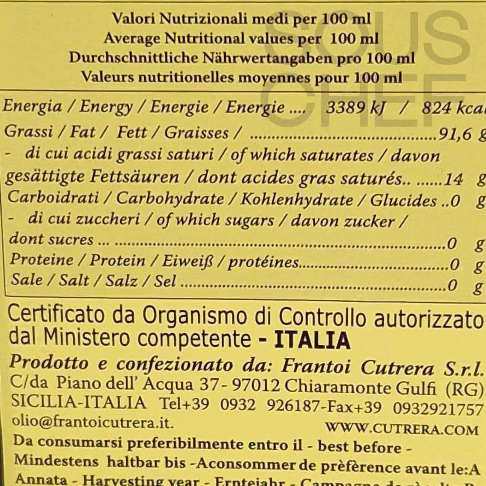 Frantoi Cutrera Italian Ingredients|Oil, Vinegar & Dressings^Primo PDO Monti Iblei Extra Virgin Olive Oil