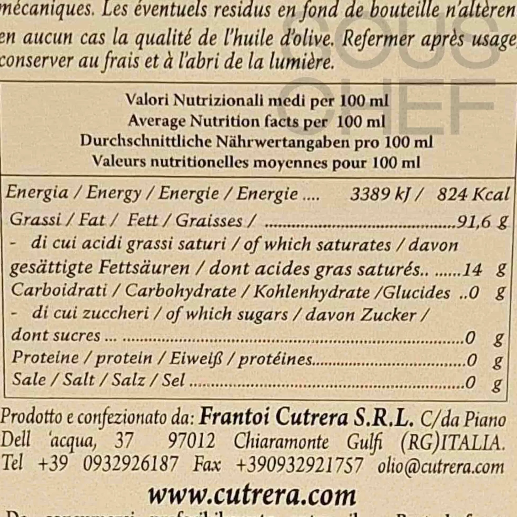 Frantoi Cutrera Ingredients Brands|Italian Ingredients^Selezione Sicilian Extra Virgin Olive Oil Blend