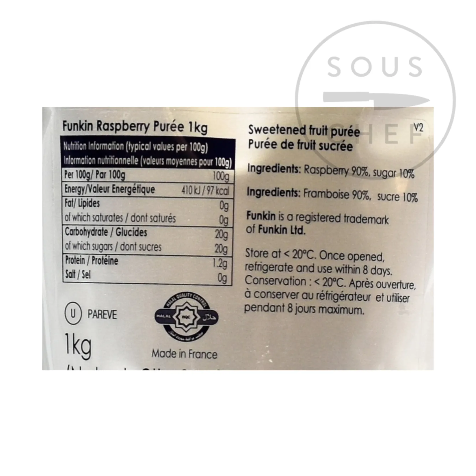 Funkin Ingredients Brands|Drinks^Raspberry Puree, 1kg