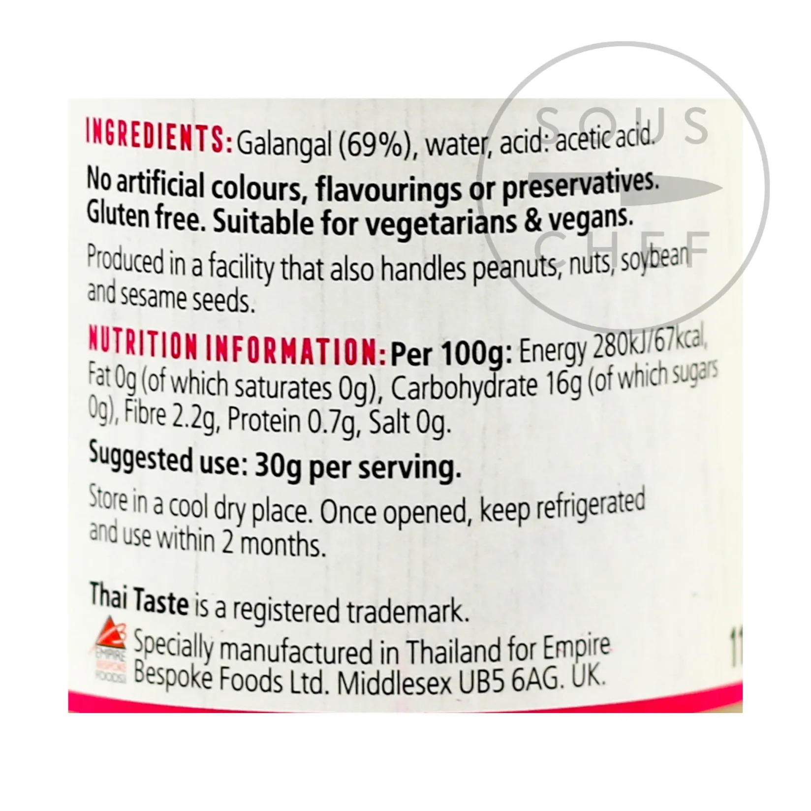 Thai Taste Ingredients Brands|Southeast Asian Ingredients^Galangal, 114g