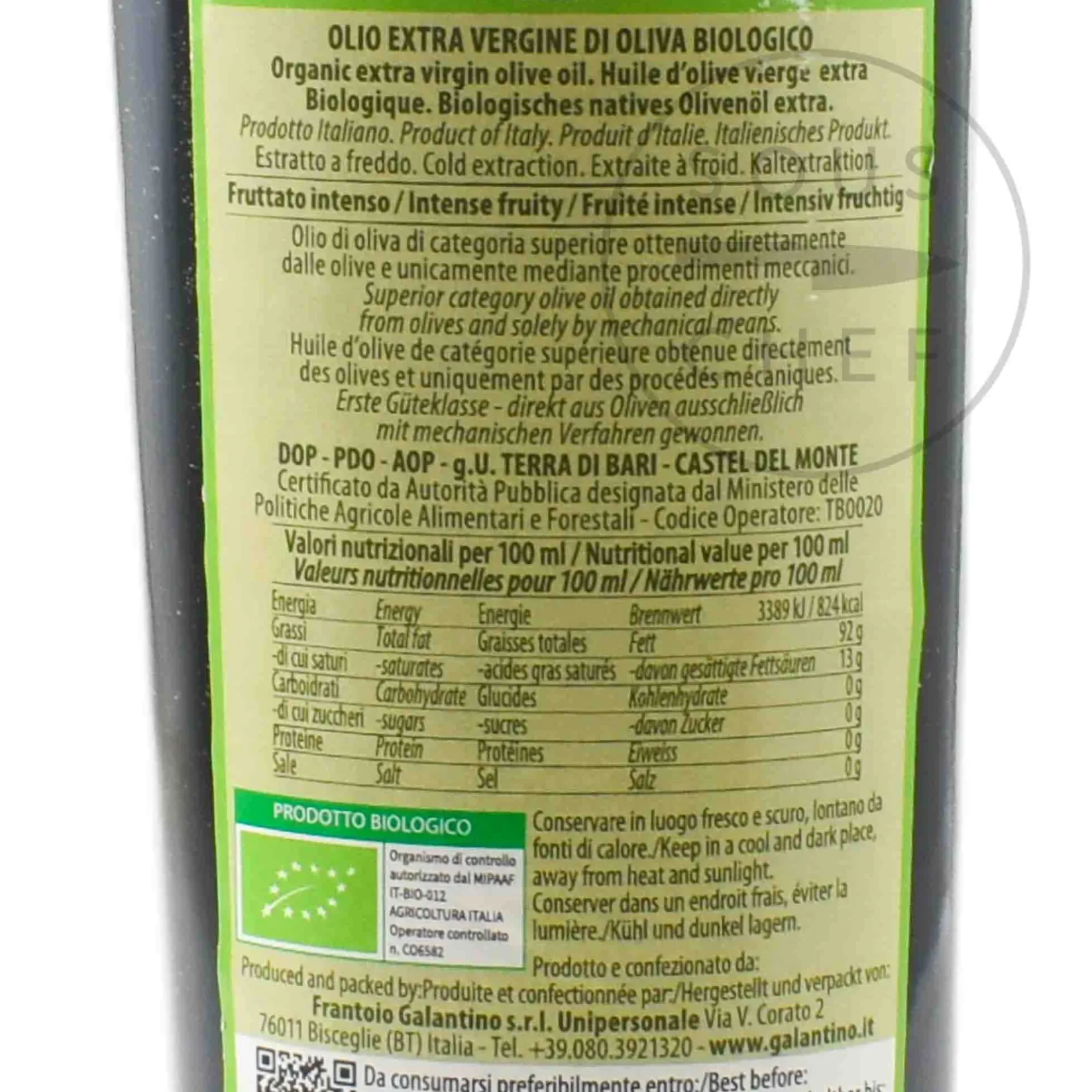Galantino Ingredients Brands|Oil, Vinegar & Dressings^DOP Monet Organic Extra Virgin Olive Oil, 500ml