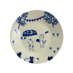 Emro Aziatica Plates|Japanese Tableware^Garden Cat Japanese Round Plate, 24cm