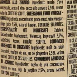 Giuseppe Giusti Ingredients Brands|Italian Ingredients^Giusti Sweet and Sour Ginger Condiment, 250ml