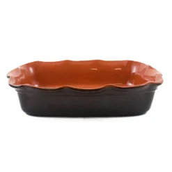 Puglia Handmade Baking Supplies & Equipment^Glazed Terracotta Wavy Roasting Dish, 35cm