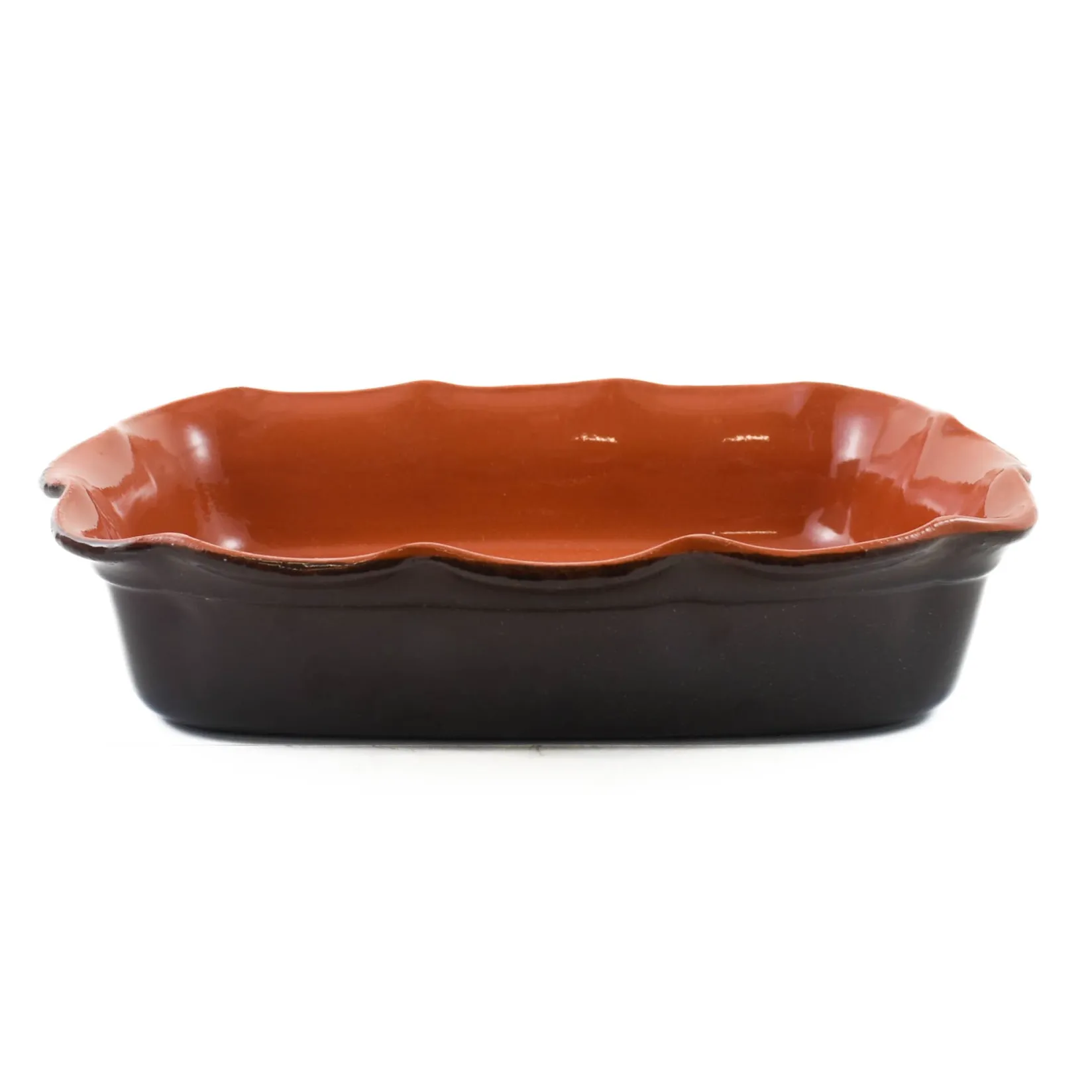 Puglia Handmade Baking Supplies & Equipment^Glazed Terracotta Wavy Roasting Dish, 35cm