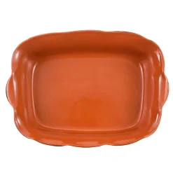 Puglia Handmade Baking Supplies & Equipment^Glazed Terracotta Wavy Roasting Dish, 35cm