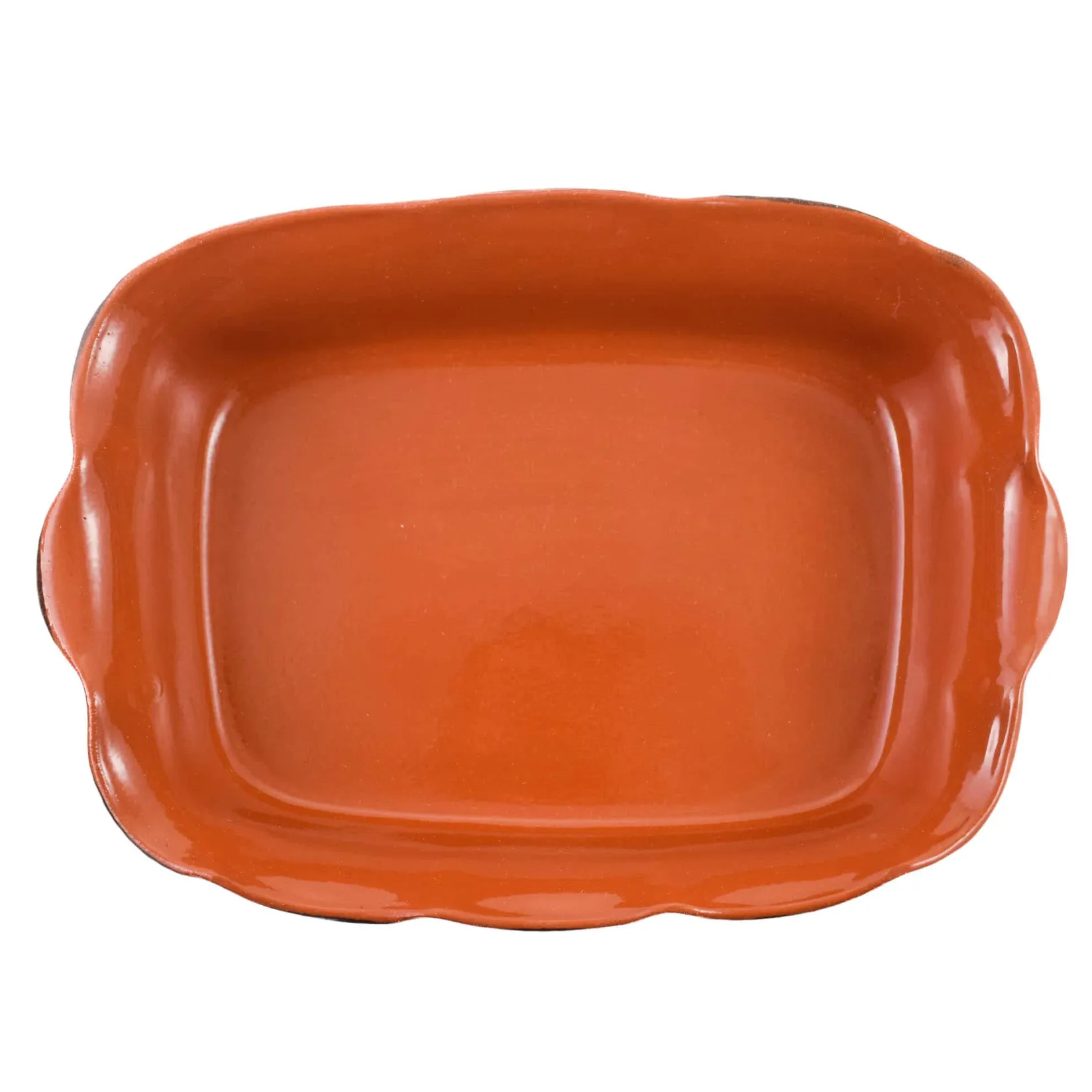 Puglia Handmade Baking Supplies & Equipment^Glazed Terracotta Wavy Roasting Dish, 35cm