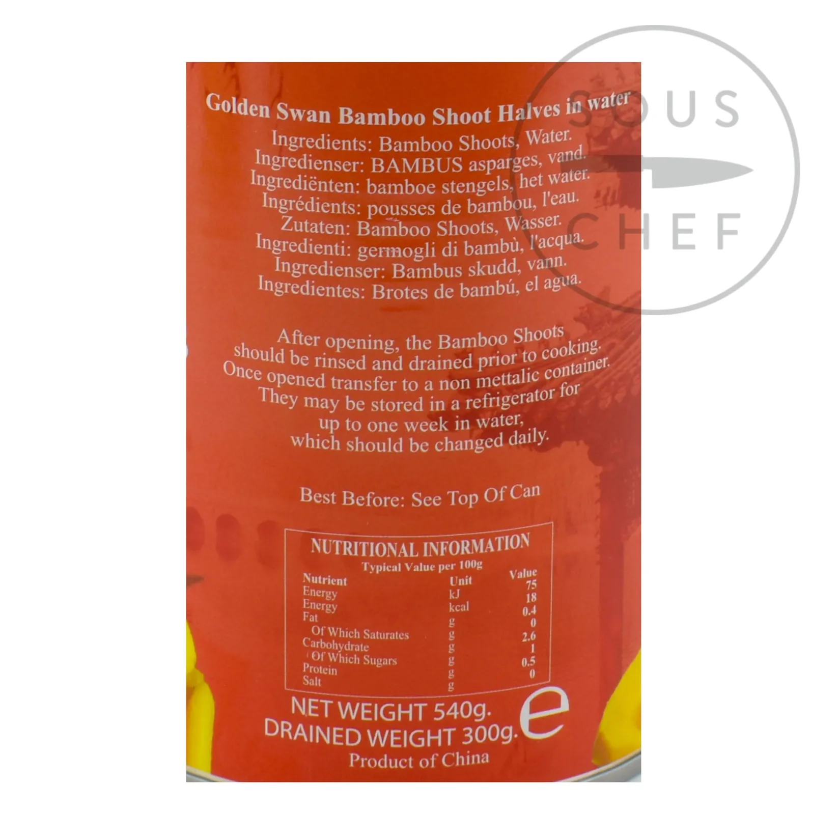 Golden Swan Ingredients Brands|Chinese Ingredients^Bamboo Halves, 540g