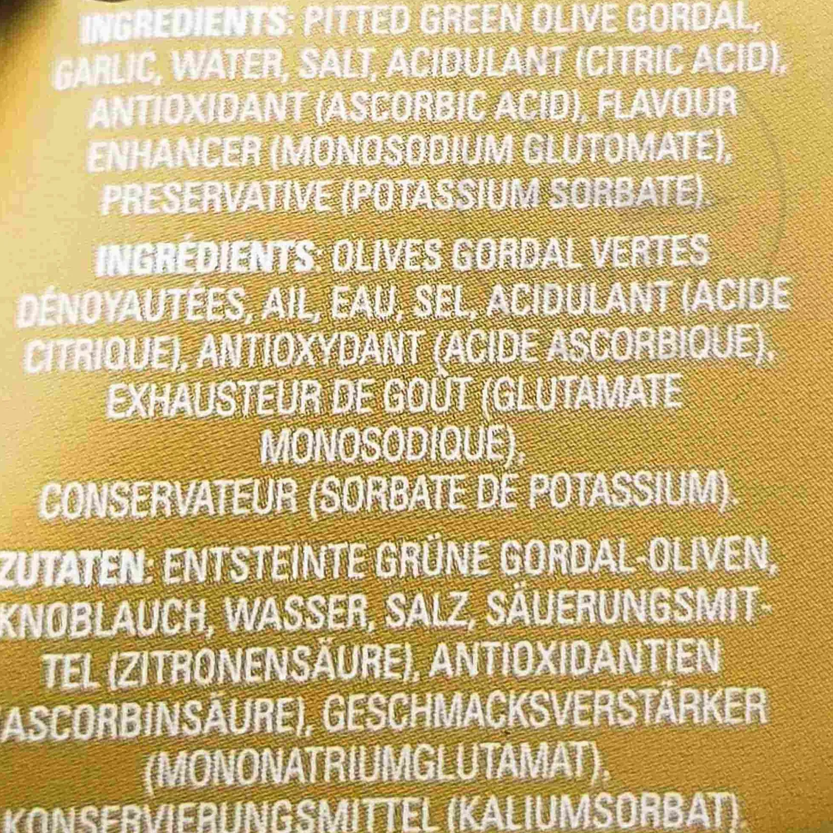 Triana Olivas Ingredients Brands|Spanish Ingredients^Gordal Olives with Garlic, 580ml