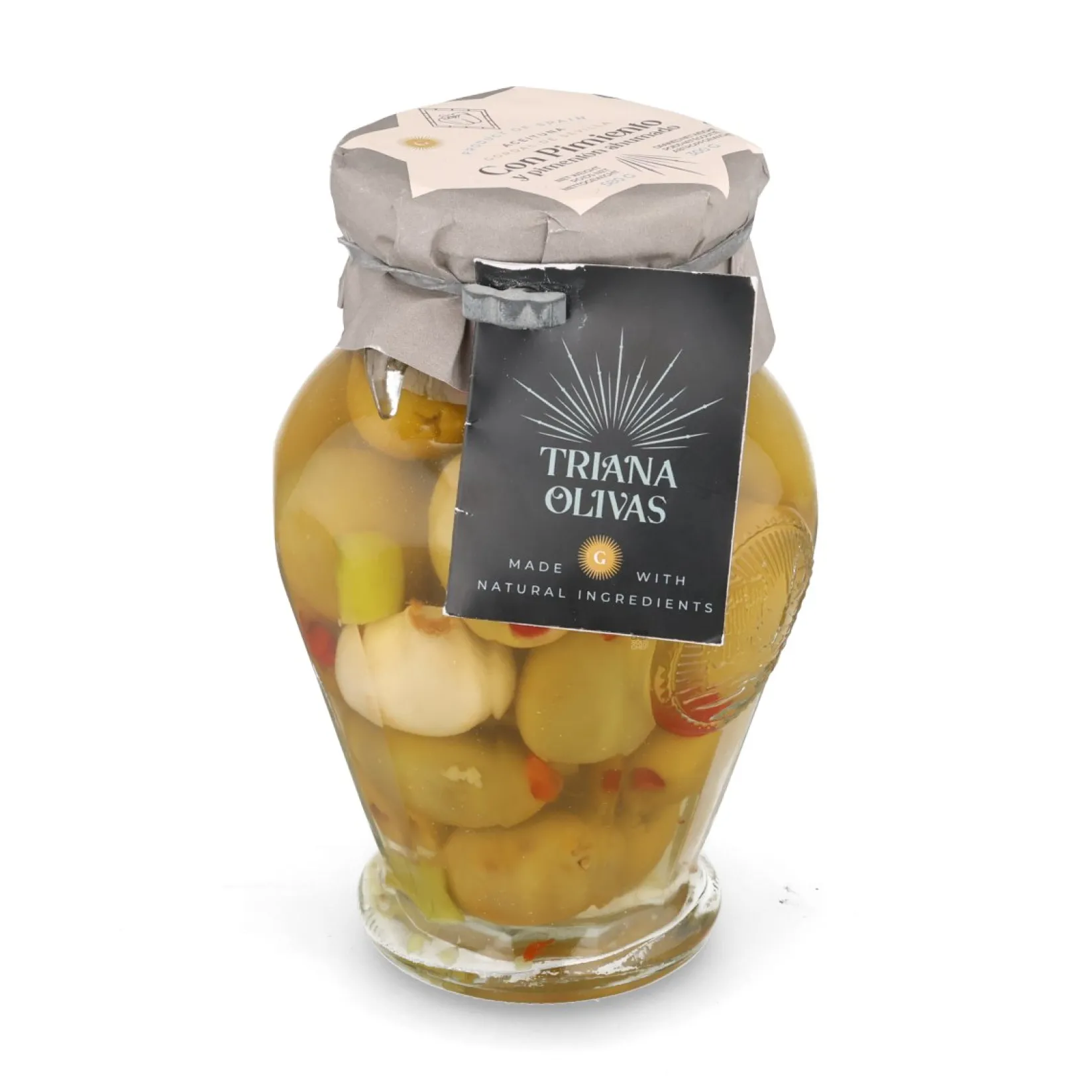 Triana Olivas Ingredients Brands|Spanish Ingredients^Gordal Olives with Roasted Pepper and Smoked Paprika, 580ml