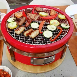 Grllr Japanese Ingredients|Food Smokers^Tokyo Shichirin Tabletop BBQ, Red