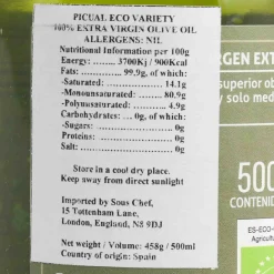 Bravoleum Spanish Ingredients|Oil, Vinegar & Dressings^Hacienda el Palo Premium Picual Ecological Extra Virgin Olive Oil, 500ml