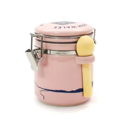 Halen Môn Ingredients Brands|Made In The Uk^Halen Mon Pink Llanddwyn Ceramic Jar + 100g Pure White Sea Salt