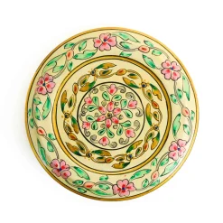 Indian Tiffin Indian Ingredients|Food Storage & Containers^Hand Painted Single Tier White Tiffin Tin, 300ml