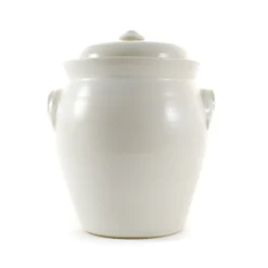 Sauerkraut Pots Pickling, Preserving & Fermenting Jars^Handmade Stoneware Fermenting Crock in White 4.5 litre