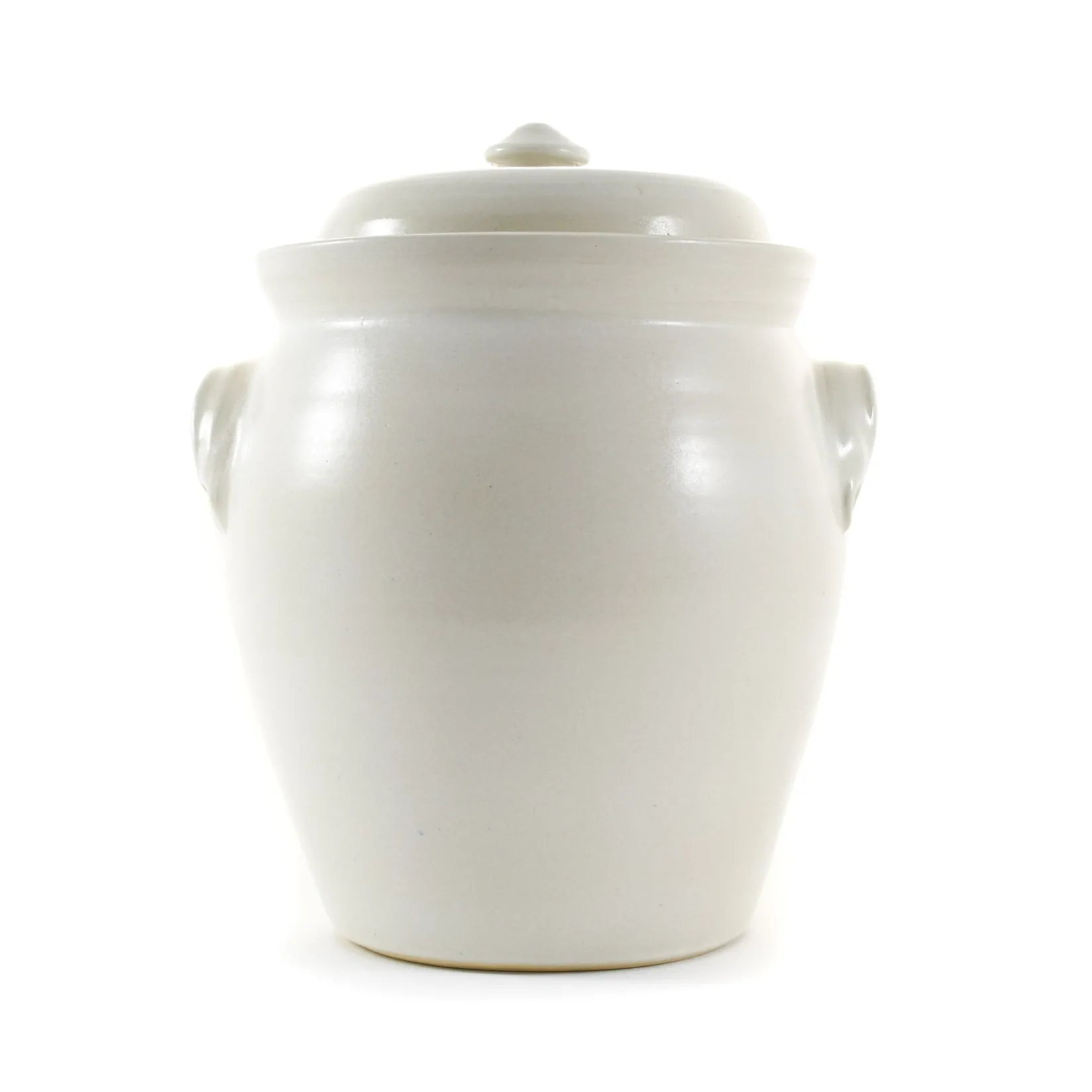 Sauerkraut Pots Pickling, Preserving & Fermenting Jars^Handmade Stoneware Fermenting Crock in White 4.5 litre