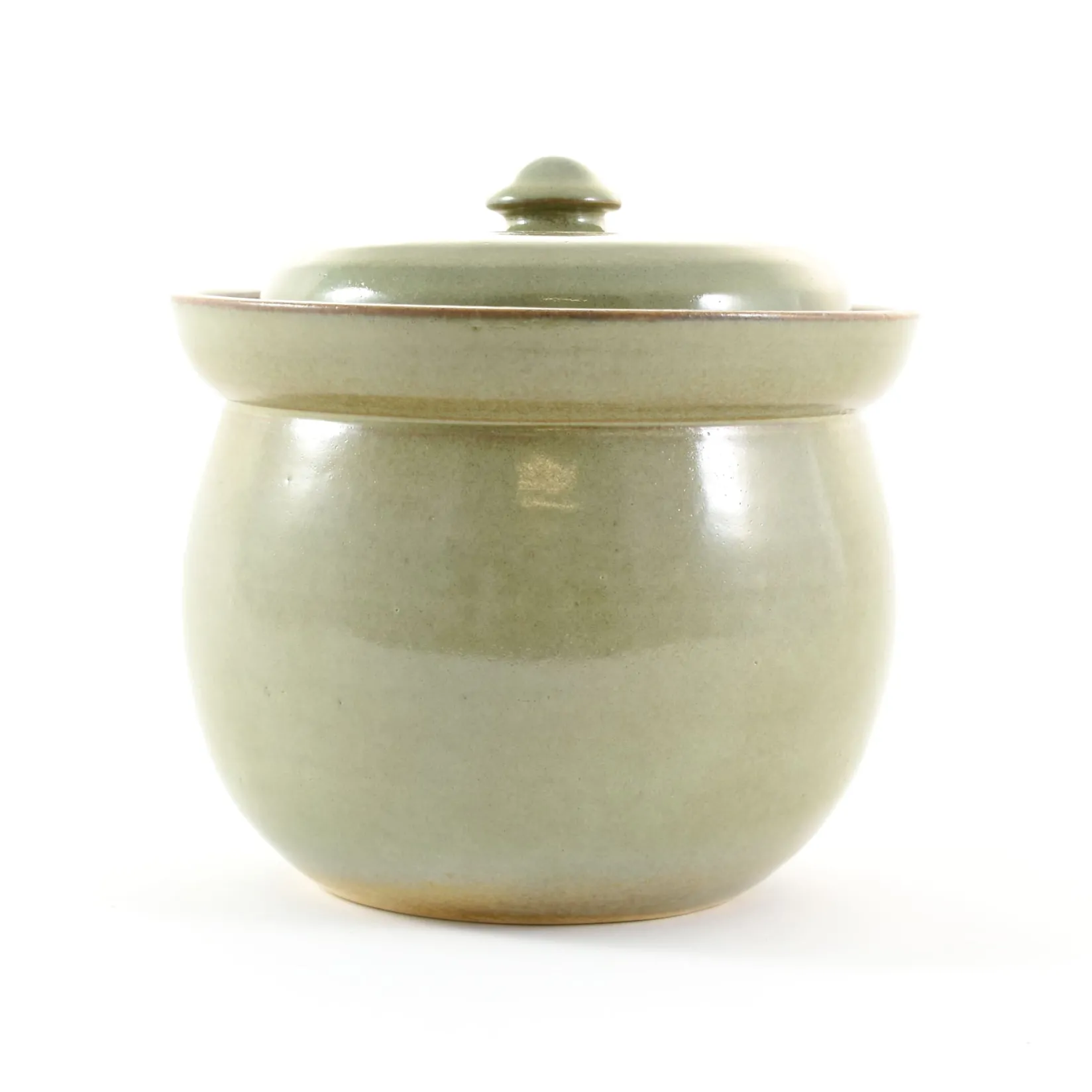Sauerkraut Pots Pickling, Preserving & Fermenting Jars^Handmade Stoneware Fermenting Crock in Green 2 litre
