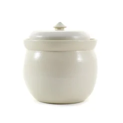 Sauerkraut Pots Pickling, Preserving & Fermenting Jars^Handmade Stoneware Fermenting Crock in White 2 litre