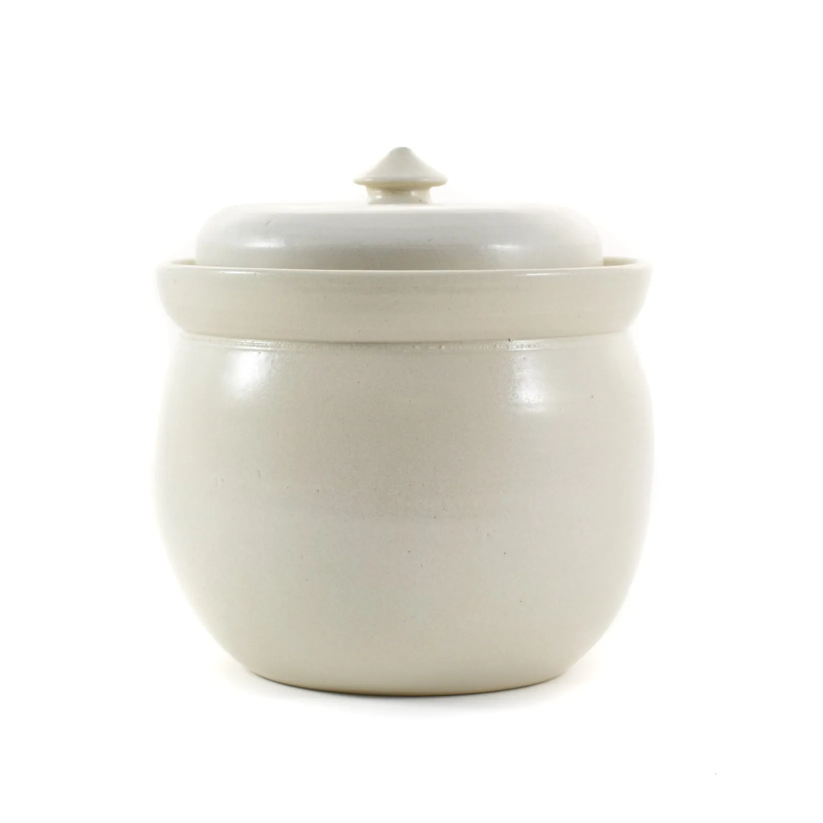 Sauerkraut Pots Pickling, Preserving & Fermenting Jars^Handmade Stoneware Fermenting Crock in White 2 litre