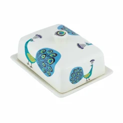 Hannah Turner Tableware Brands^Peacock Butter Dish, 16x8cm