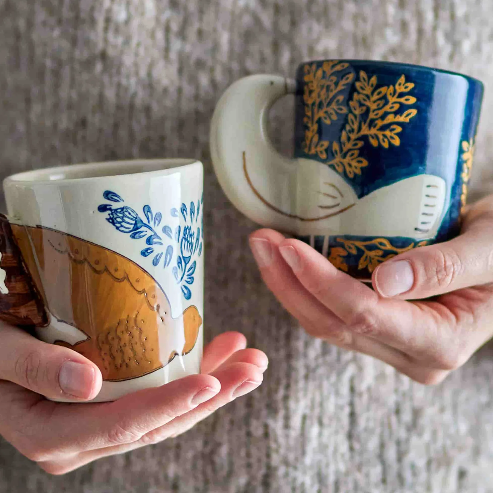 Bloomingville Crockery & Dinnerware|Tableware Brands^Hezha Blue Mug with Bird, 8cm